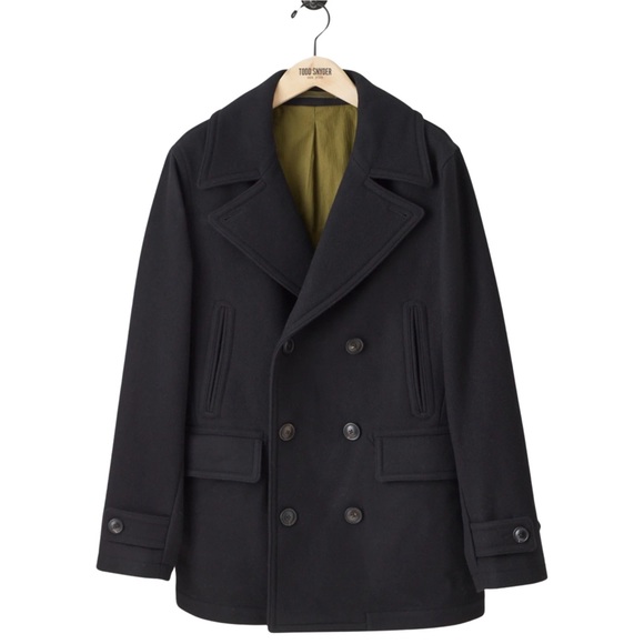 TODD SNYDER • Navy Italian Wool Cashmere Peacoat Jacket Coat - Picture 1 of 7